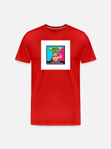 Adult Construction Humor - Men's Premium Organic T-Shirt - red