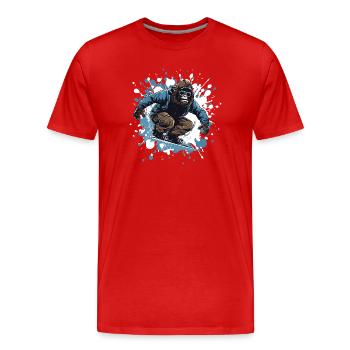 Gorilla Snowboard - T-shirt bio Premium Homme - rouge - Devant - Damien (186cm)