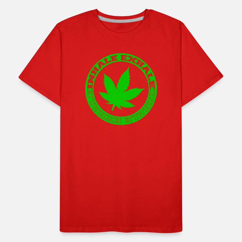 Hemp Leaf Circle Emblem Men's Premium Organic T-Shirt
