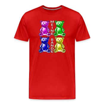 GUMMIBÄREN MEINE BANDE - Männer Premium Bio T-Shirt - Rot - Vorne - Damien (186cm)