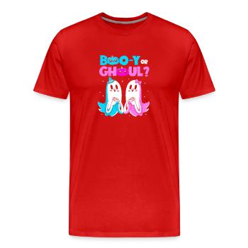 Halloween Gender Reveal - Männer Premium Bio T-Shirt - Rot - Vorne - Damien (186cm)