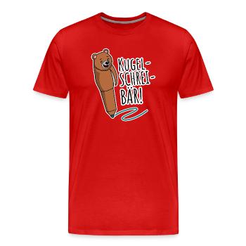 Bullet Scream Bear! Category stupidest jokes but hey - Men's Premium Organic T-Shirt - red - Front - Damien (186cm)