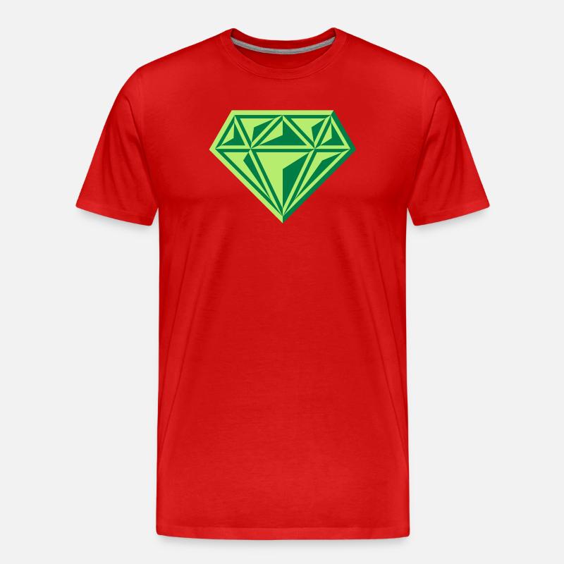 Diamant (Edelstein / Brillant / Symbol / Gre / 2C) - Männer Premium Bio T-Shirt - Rot