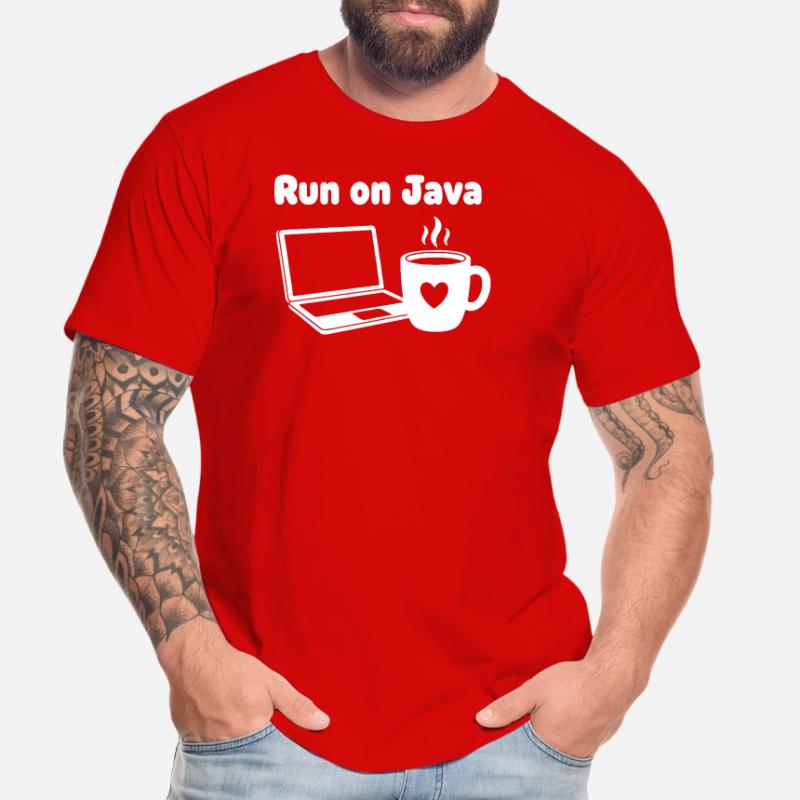 Java Run Cafe Ordinateur portable Coeur T-shirt bio Premium Homme