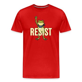 Portland Frog Protest Resist - Men's Premium Organic T-Shirt - red - Front - Damien (186cm)