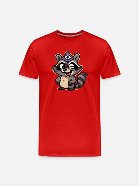 Happy little racoon - Men's Premium Organic T-Shirt - red