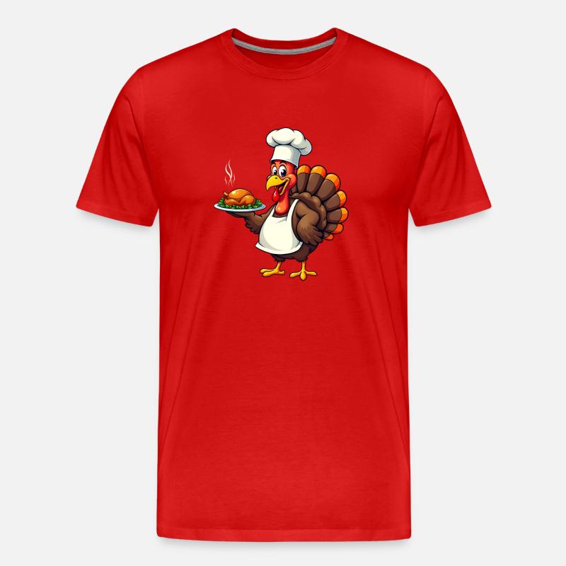 Cuisinier de dinde de Thanksgiving Thanksgiving - T-shirt bio Premium Homme - rouge