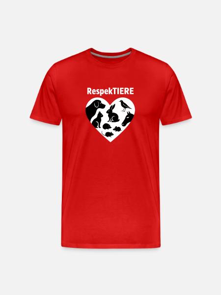 RespectAnimals Heart Silhouette - Men's Premium Organic T-Shirt - red