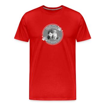 Cat Mom – Love in Every Purr - Men's Premium Organic T-Shirt - red - Front - Damien (186cm)
