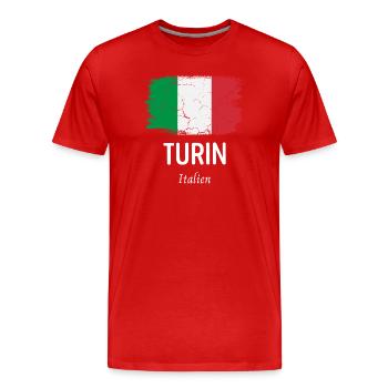 Turin - T-shirt bio Premium Homme - rouge - Devant - Damien (186cm)