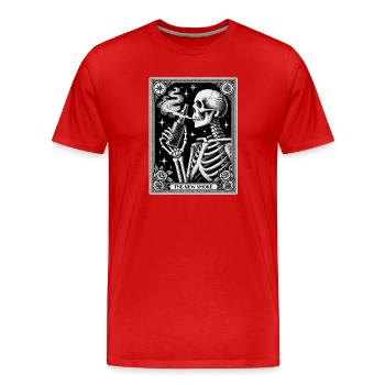 The New Smoke (Vape) - Tarotkarte E-Zigarette - Männer Premium Bio T-Shirt - Rot - Vorne - Damien (186cm)