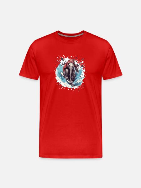 Elephant Snowboard - Men's Premium Organic T-Shirt - red