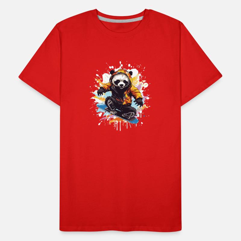 Panda Snowboard T-shirt bio Premium Homme