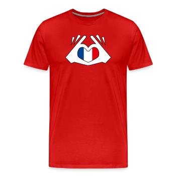 France - I love France -_ma_patrie - Men's Premium Organic T-Shirt - red - Front - Damien (186cm)