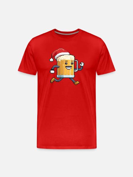 Witziges Weihnachts-Bier - Ugly Christmas - Männer Premium Bio T-Shirt - Rot