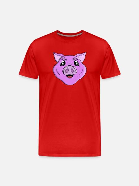 Sourire du cochon violet - T-shirt bio Premium Homme - rouge