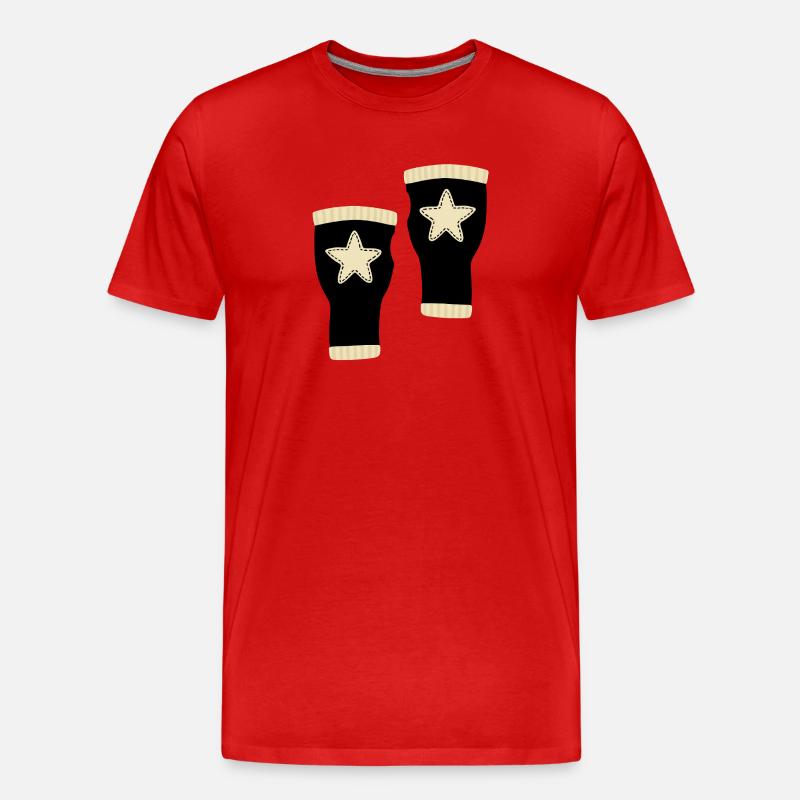 Star Fingerlose Handschuhe Design - Männer Premium Bio T-Shirt - Rot