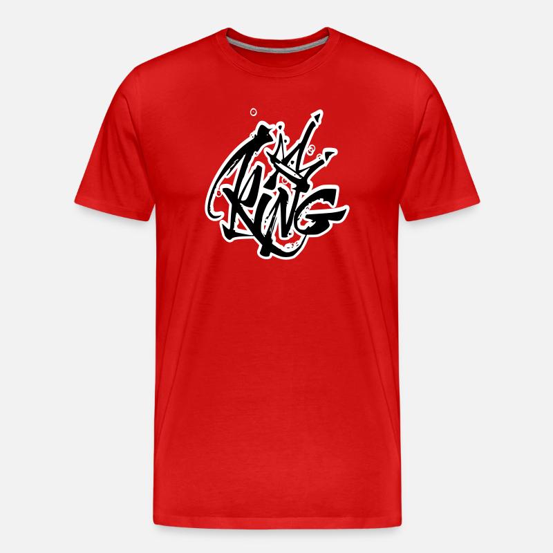 König Graffiti Schriftzug - Männer Premium Bio T-Shirt - Rot