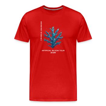 AI Abstract- Coral - Men's Premium Organic T-Shirt - red - Front - Damien (186cm)