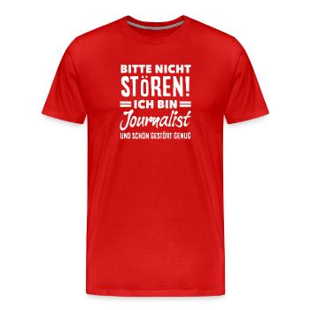 Gestört Genug Reporter Journalisten - Men's Premium Organic T-Shirt - red - Front - Damien (186cm)