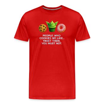 Chemise à muffins drôle Cookie Donut pour les amateurs de sucreries - T-shirt bio Premium Homme - rouge - Devant - Damien (186cm)