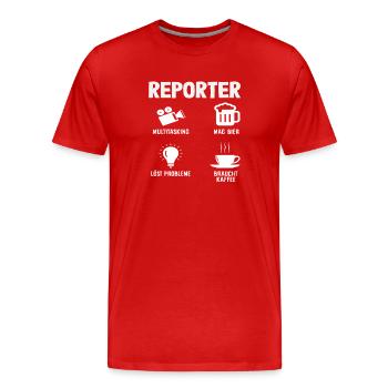 Life Hobby Profession Investigative reporter - Men's Premium Organic T-Shirt - red - Front - Damien (186cm)