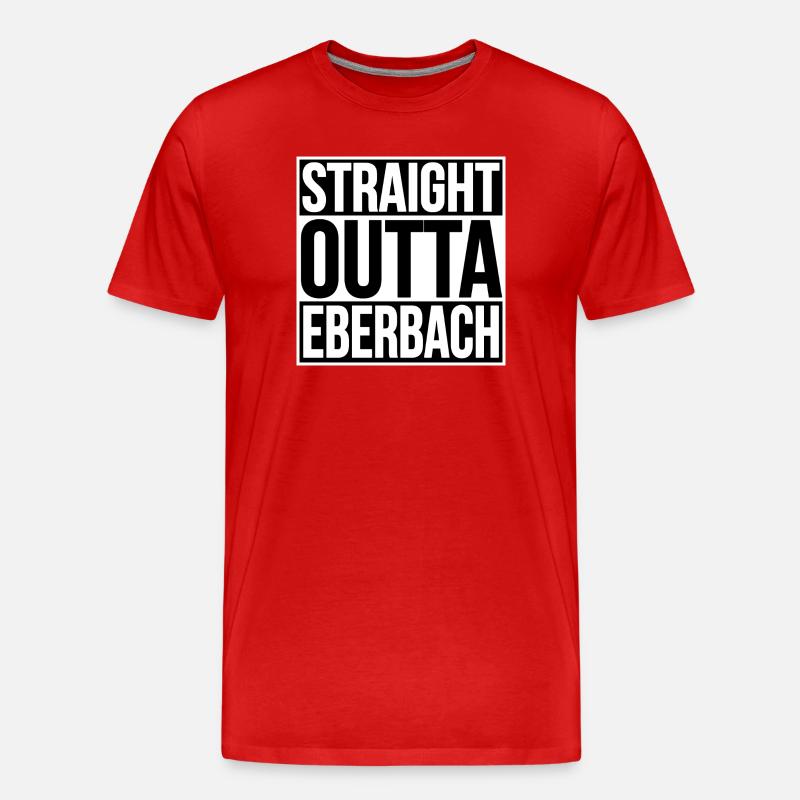 Ortsslogan Typo Eberbach - Männer Premium Bio T-Shirt - Rot