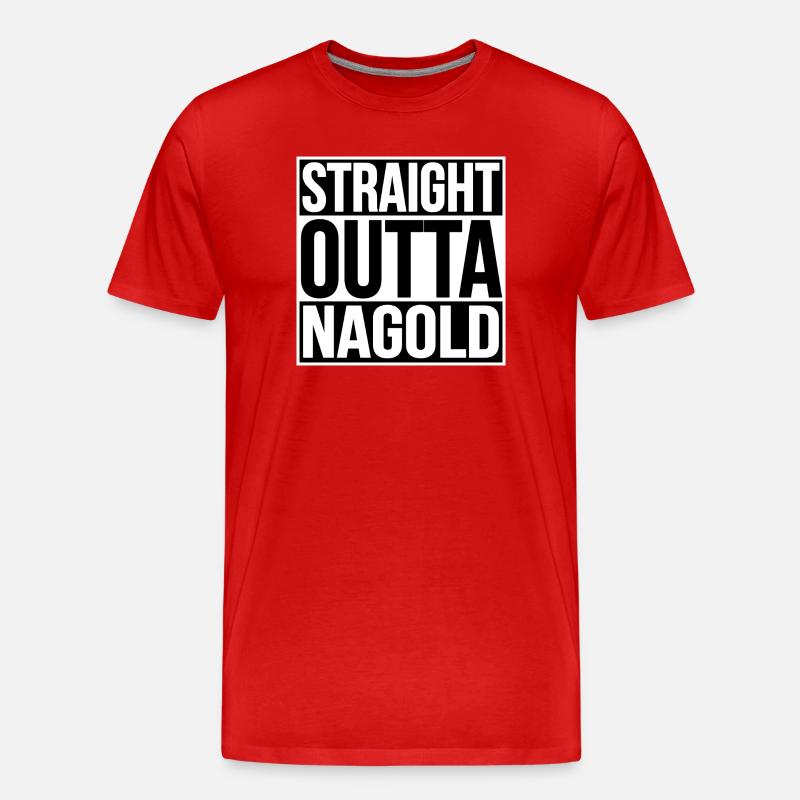 STRAIGHT OUTTA  nagold - Männer Premium Bio T-Shirt - Rot