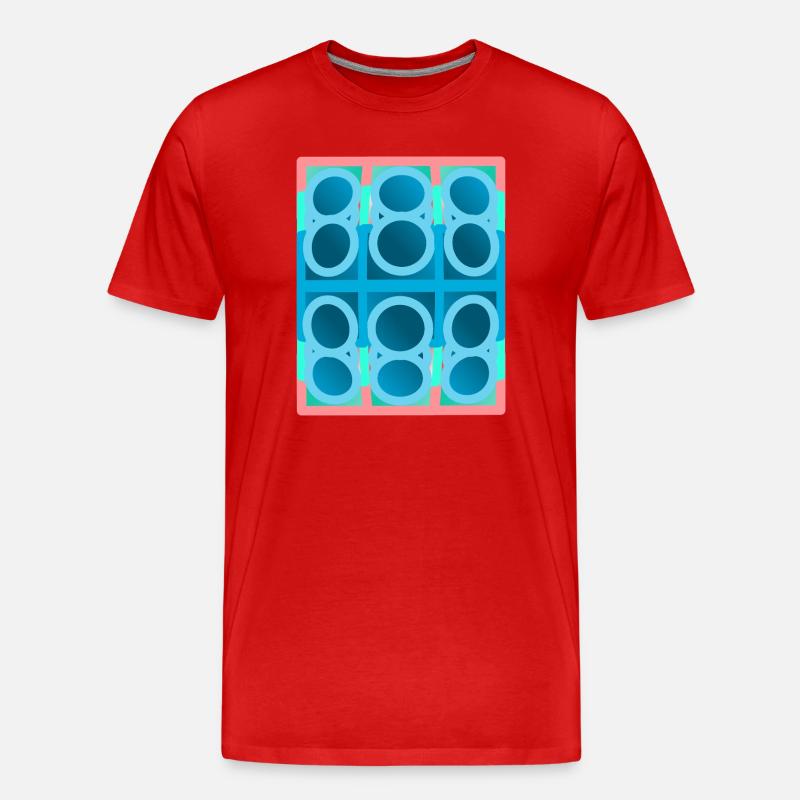 blaues Muster, graphic art - Männer Premium Bio T-Shirt - Rot