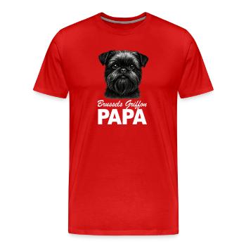 Midget Belge Griffon Bruxelles Griffon Dad - T-shirt bio Premium Homme - rouge - Devant - Damien (186cm)
