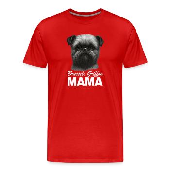 Griffon nain belge Griffon Bruxelles Griffon Mama - T-shirt bio Premium Homme - rouge - Devant - Damien (186cm)