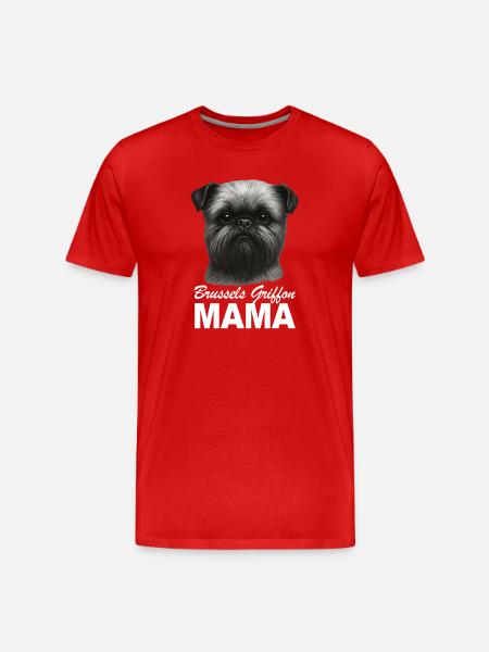Belgian Dwarf Griffon Brussels Griffon Mama - Men's Premium Organic T-Shirt - red