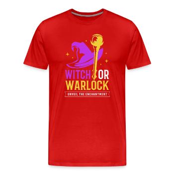 Halloween Gender Reveal - Männer Premium Bio T-Shirt - Rot - Vorne - Damien (186cm)
