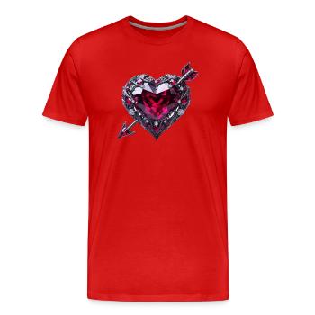 Cœur de rubis - T-shirt bio Premium Homme - rouge - Devant - Damien (186cm)