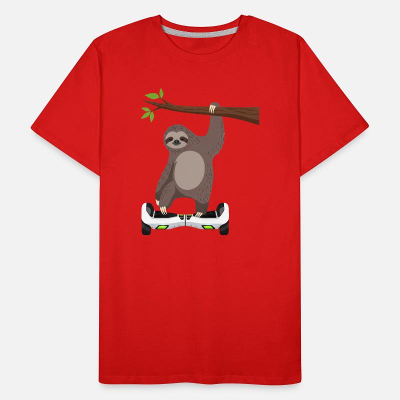 Sloth Chilling Hoverboard Cartoon Technique Same Men's Premium Organic T-Shirt