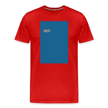 Egal. Blau-Peach Minimalismus - Männer Premium Bio T-Shirt - Rot - Vorne - Damien (186cm)