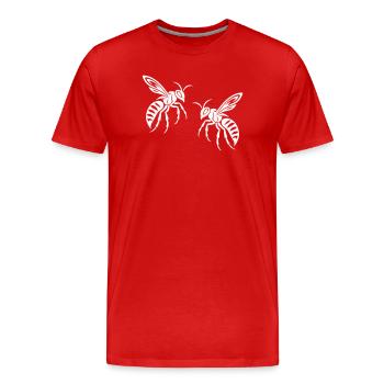 Bee Wasp - Men's Premium Organic T-Shirt - red - Front - Damien (186cm)