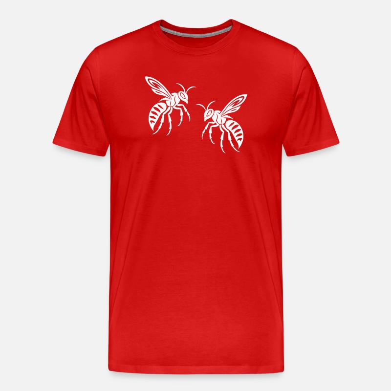 Biene Wespe - Männer Premium Bio T-Shirt - Rot