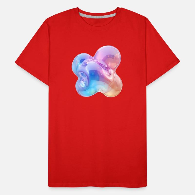 Glänzendes Pastell-Abstraktes Bubble-Design Männer Premium Bio T-Shirt