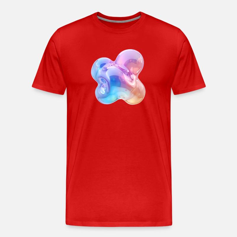 Glossy Pastel Abstract Bubble Design - Men's Premium Organic T-Shirt - red
