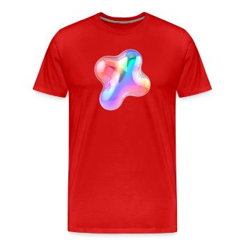 Rainbow Glossy Abstract Blob Design - Men's Premium Organic T-Shirt - red - Front - Damien (186cm)