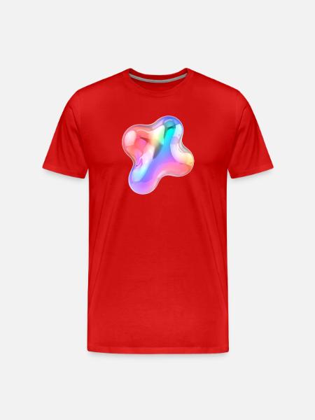 Rainbow Glossy Abstract Blob Design - Men's Premium Organic T-Shirt - red