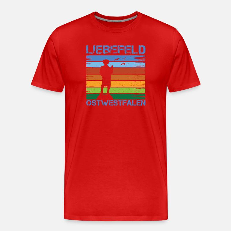 Liebefeld ❤ Leineweber - Männer Premium Bio T-Shirt - Rot