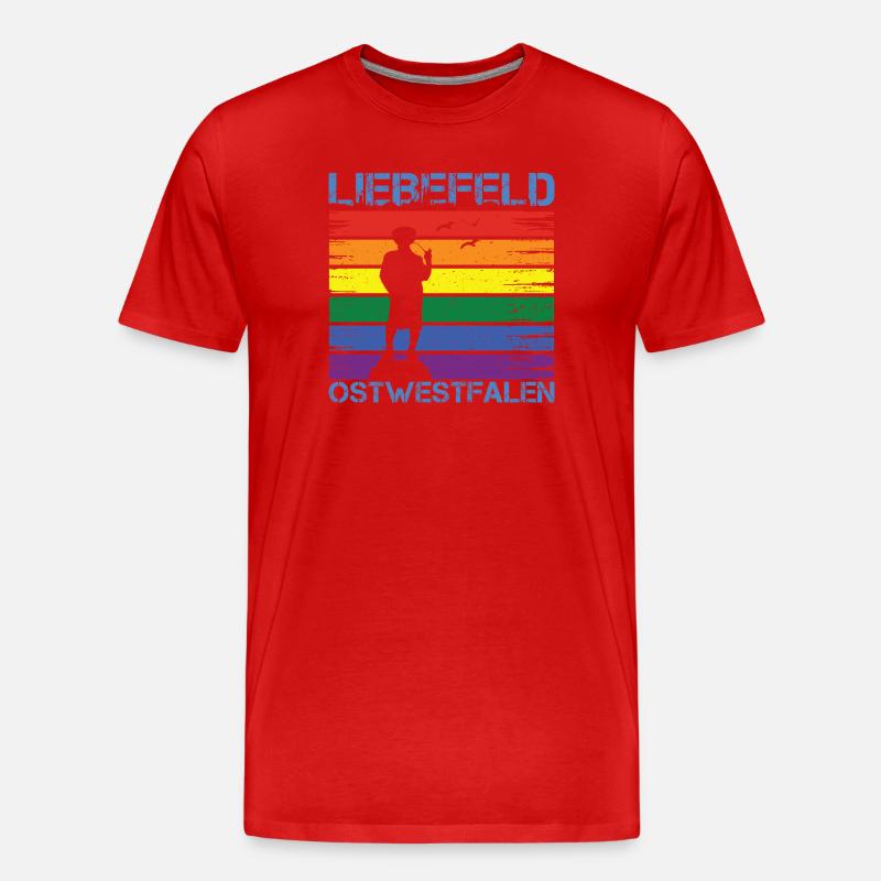 Liebefeld ❤ Leineweber PRIDE - Männer Premium Bio T-Shirt - Rot
