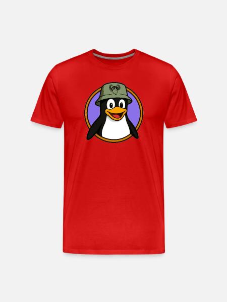 Tux Linux + GNU Hat - T-shirt bio Premium Homme - rouge