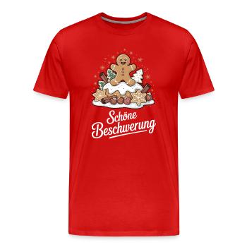 Essen ohne Limit Schöne Bescherung Plätzchen - Männer Premium Bio T-Shirt - Rot - Vorne - Damien (186cm)