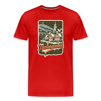 Neckargemünd Winter Panorama - Men's Premium Organic T-Shirt - red - Front - Damien (186cm)