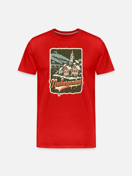 Neckargemünd Winter Panorama - Men's Premium Organic T-Shirt - red
