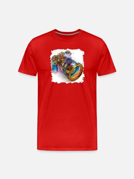 Digital camera as CAD design blueprint - Men's Premium Organic T-Shirt - red