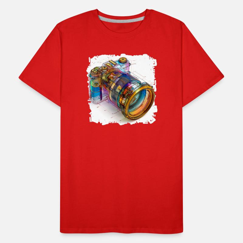 Digital camera as CAD design blueprint Men's Premium Organic T-Shirt